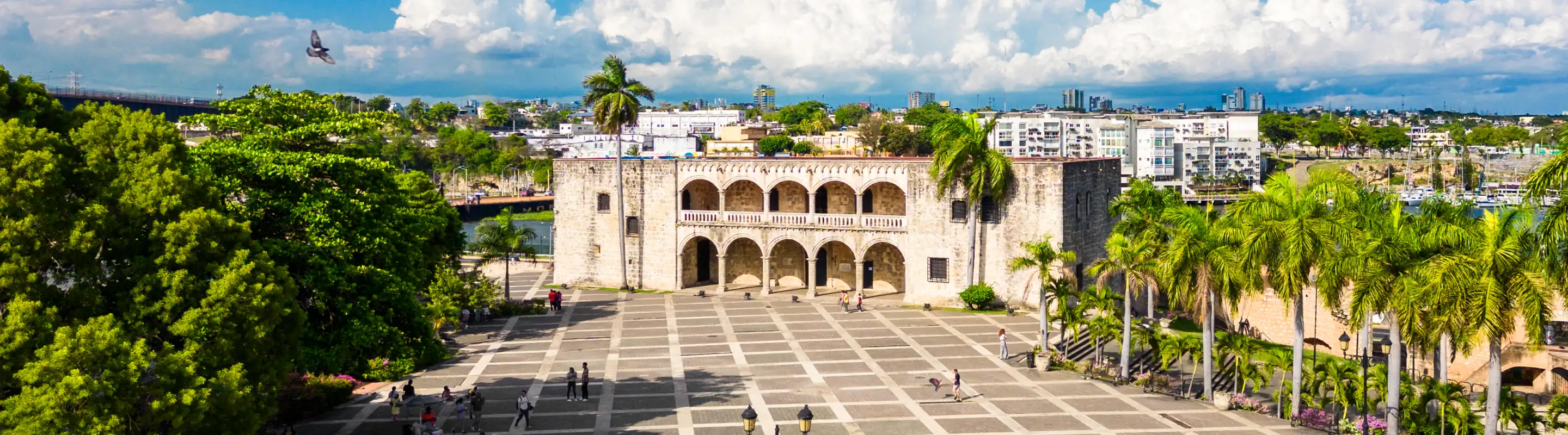 View of Alcazar de Colon and plaza highlighting travel insurance for Dominican Republic trips