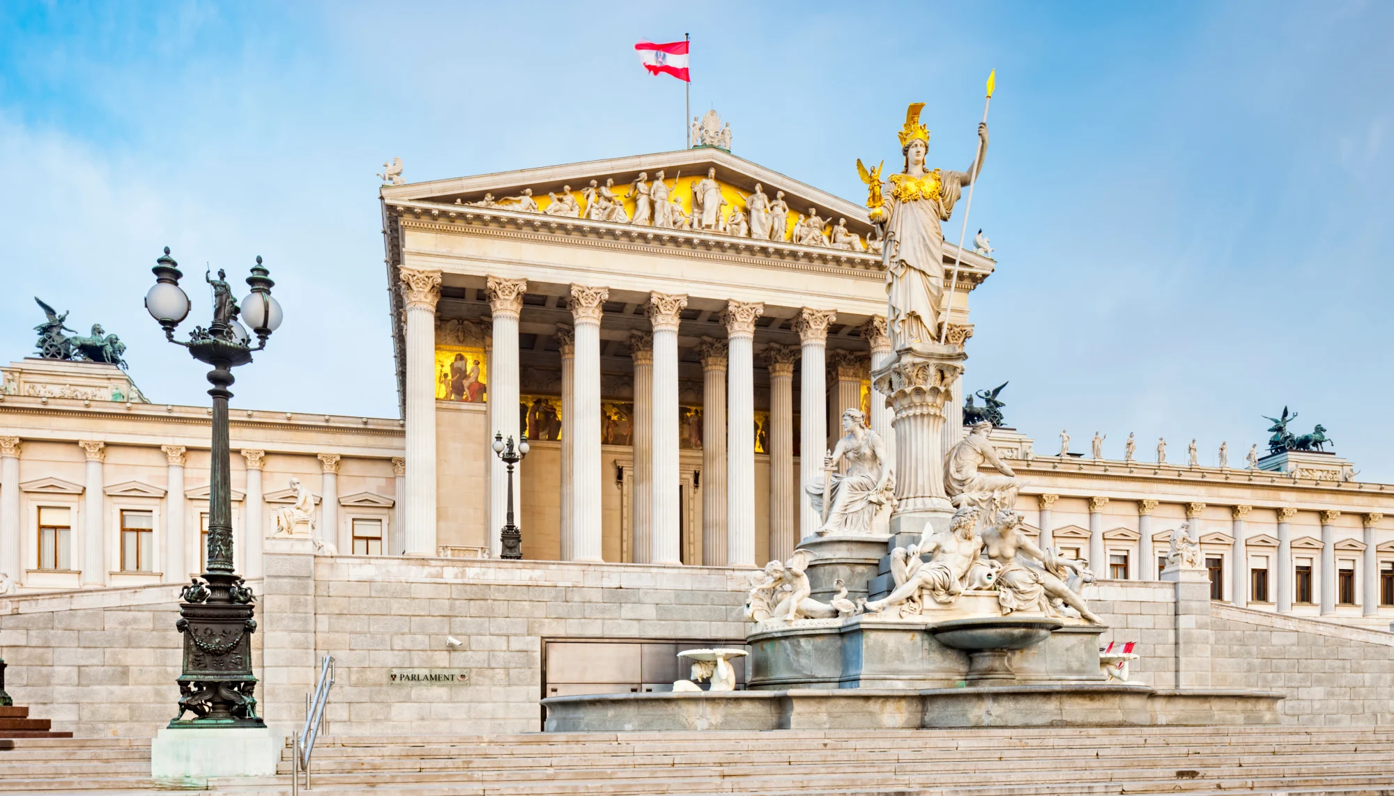 the parliament building in Vienna, Austria, highlighted in many Europe travel guides