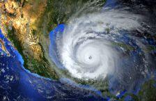 Satellite view of a hurricane approaching the U.S.
