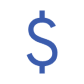rental property security deposit blue dollar sign icon
