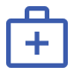 emergency medical travel insurance blue medical bag icon