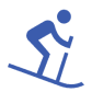 adventure travel insurance upgrade blue person skiing icon