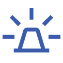 travel insurance medical evacuation blue siren icon