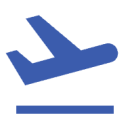 accidental death travel insurance blue plane taking off icon