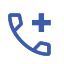 travel assistance blue phone and plus sign icon