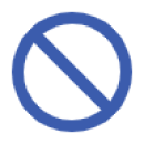 travel insurance trip cancellation blue line with circle through it icon